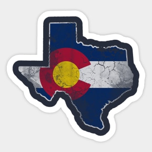 Texas Map Colorado Flag Family Home Vacation Love Sticker